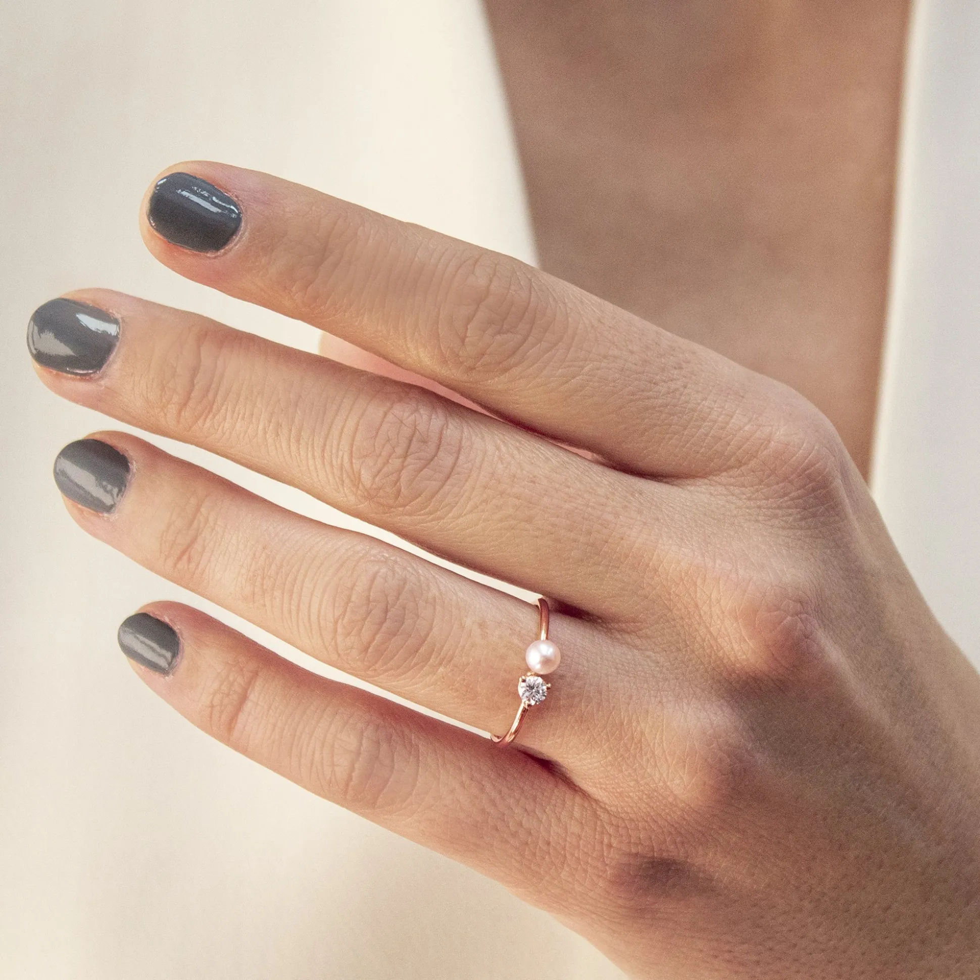 Anillo Dúo perla