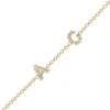 Brazalete Dos letras Diamantes Mini