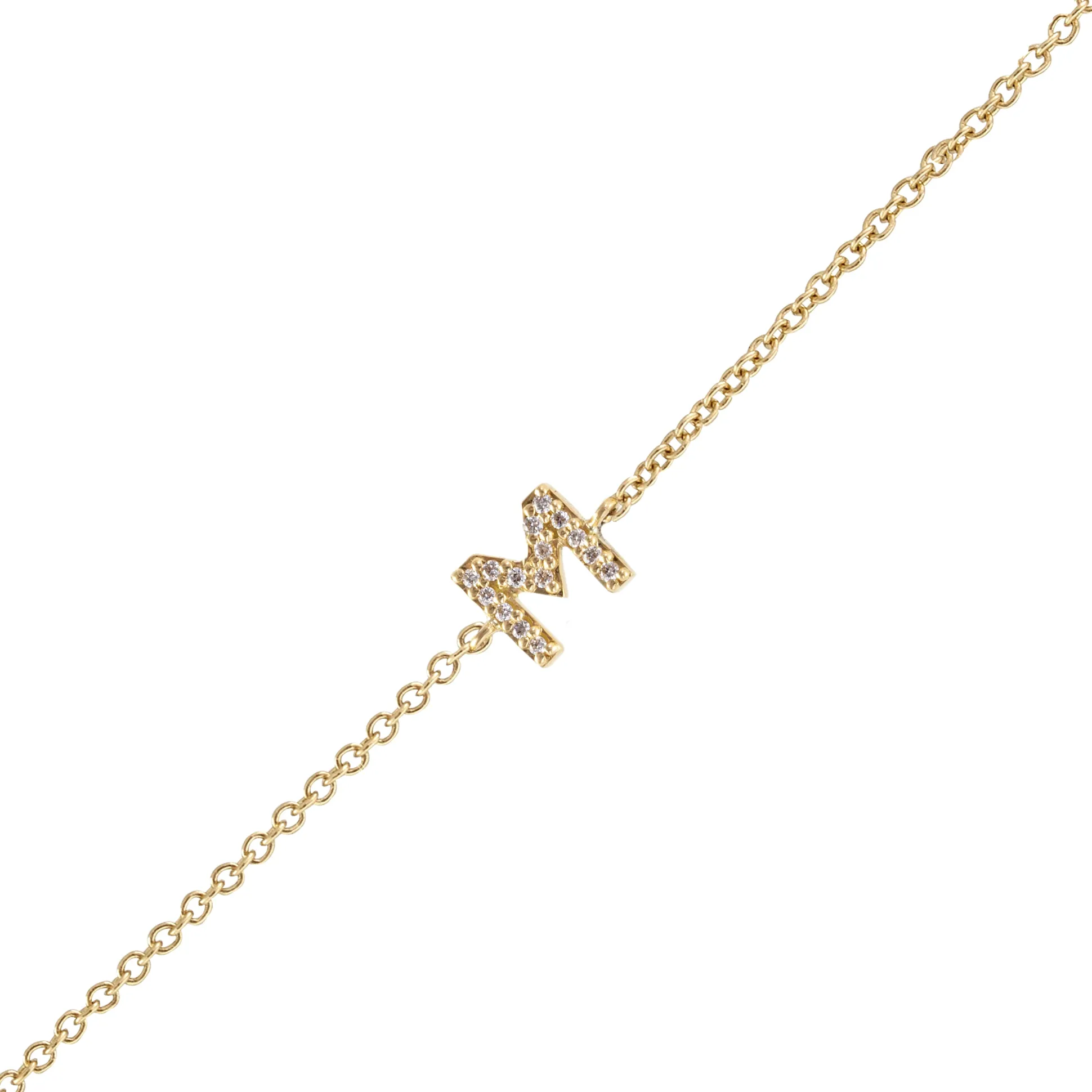 Brazalete Una letra Diamantes Mini