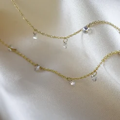 Gargantilla 5 Diamantes Perforados (Blancos)