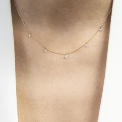Gargantilla 5 Diamantes Perforados (Blancos)