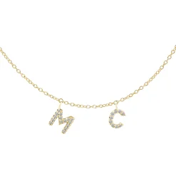 Gargantilla Dos Letras Diamantes Mini