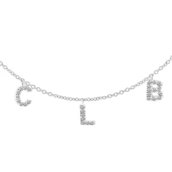 Gargantilla Tres letras Diamantes Mini