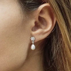 Pendiente Flor con Perla extraible