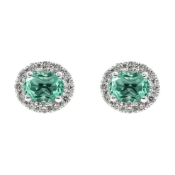 Pendiente rosetón oval Diamantes