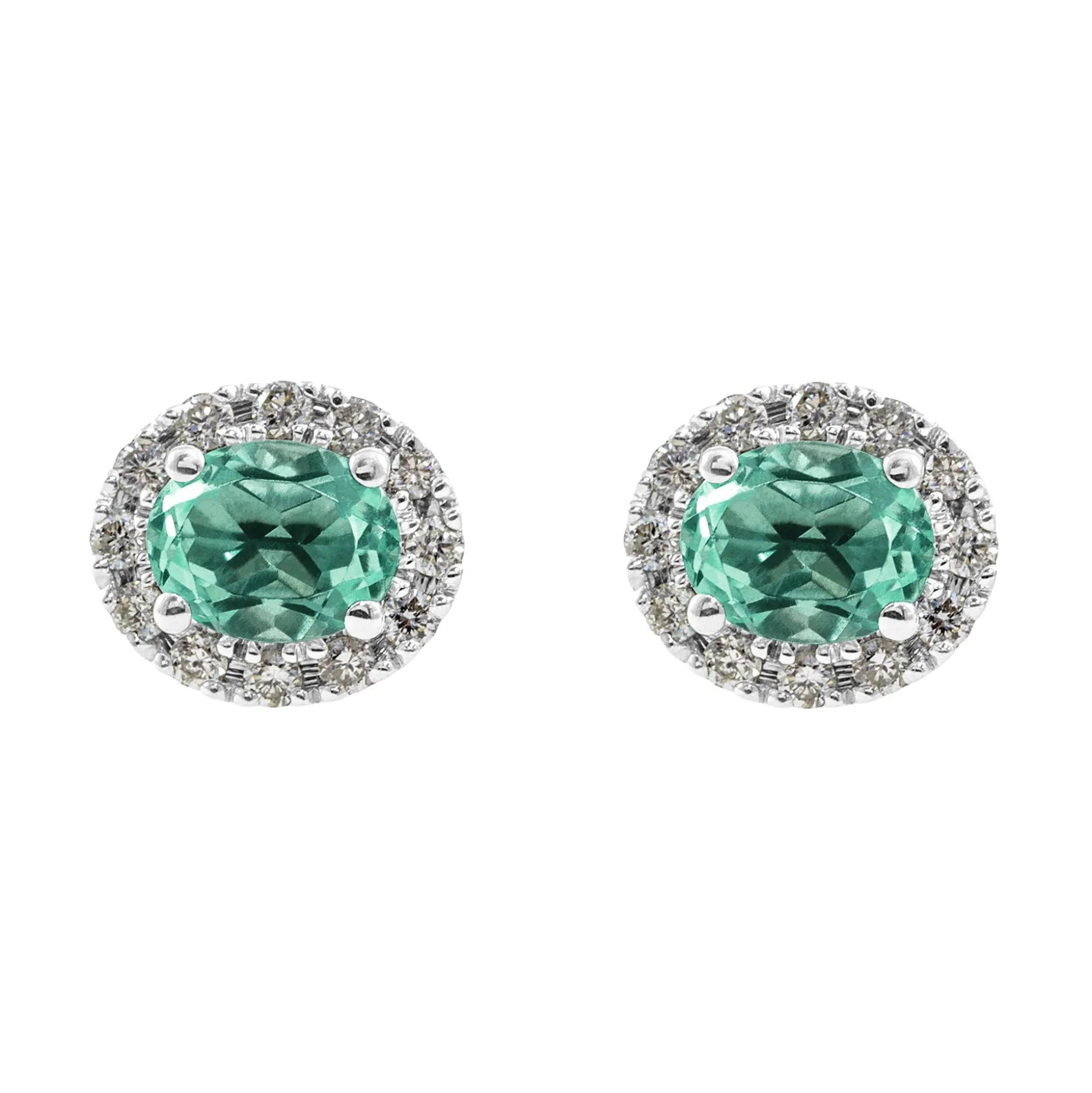 Pendiente rosetón oval Diamantes