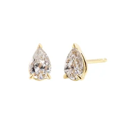 Pendientes Boton Lagrima Diamante