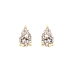 Pendientes Boton Lagrima Diamante